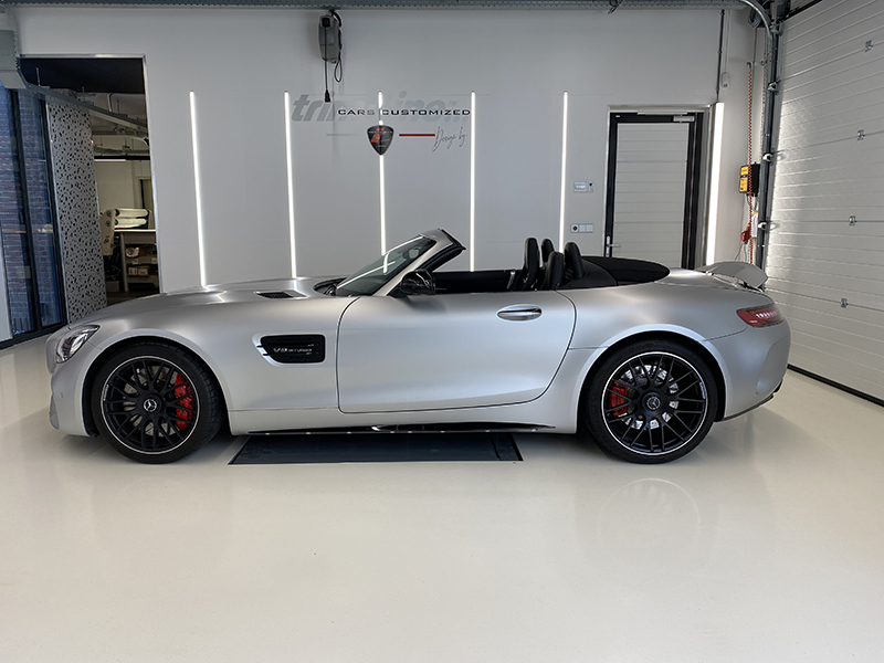 carwrap mercedes gtc amg satin white aluminium