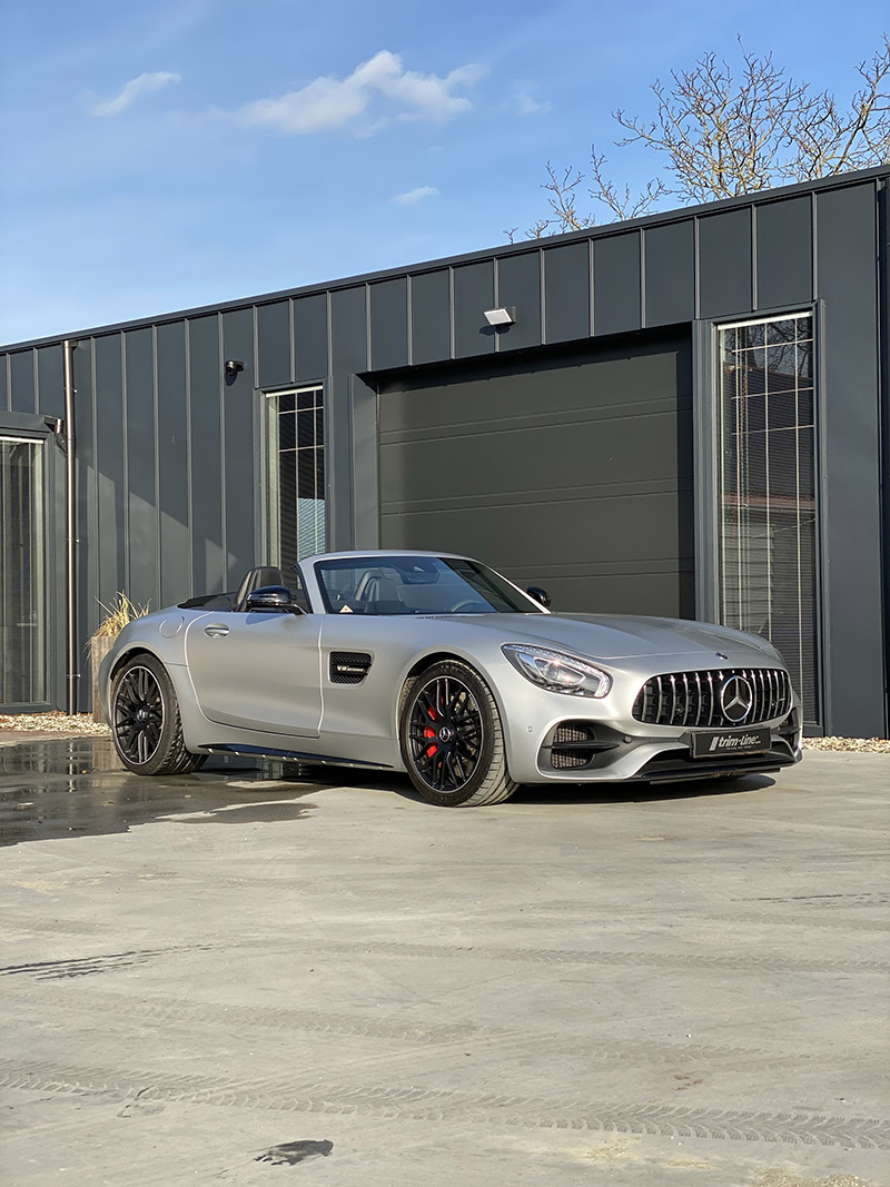 carwrap mercedes gtc amg satin white aluminium