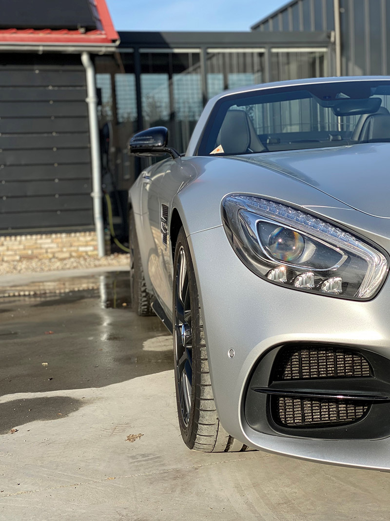 carwrap mercedes gtc amg satin white aluminium