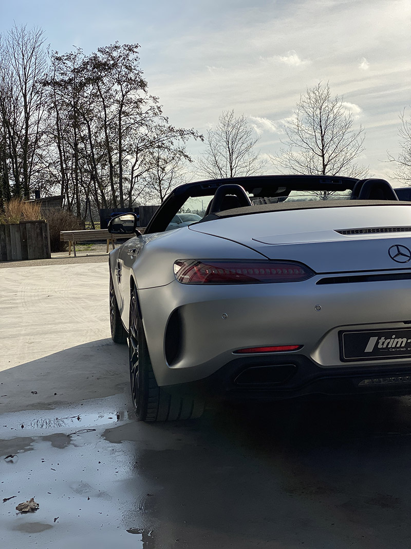 carwrap mercedes gtc amg satin white aluminium