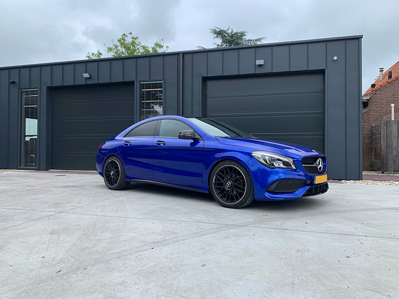 carwrap mercedes cla cosmic blue