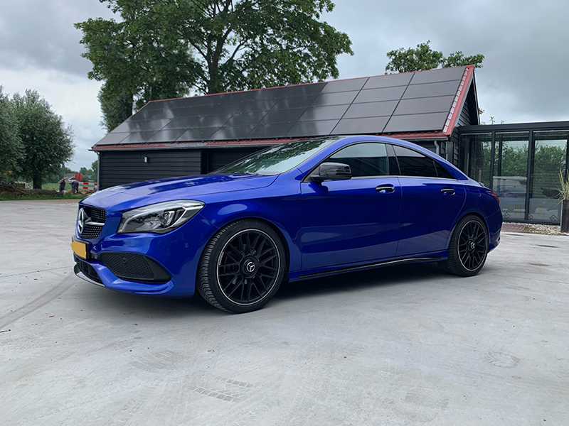 carwrap mercedes cla cosmic blue