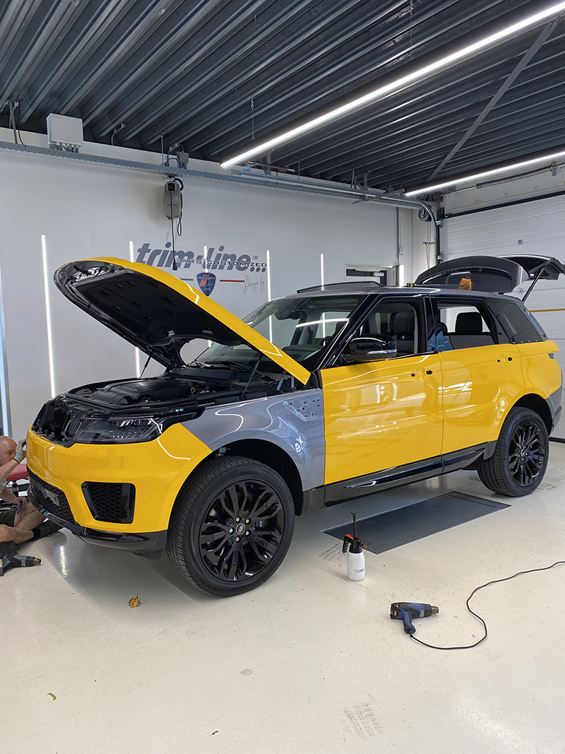 carwrap range rover sport sunflower yellow