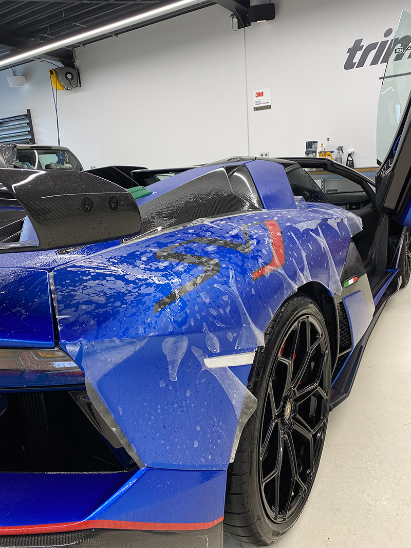 paint protection film satin Lamborghini Aventador SVJ Roadster