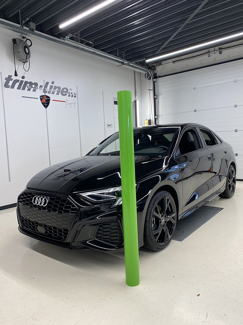 audi a3 carwrap avery grass green gloss