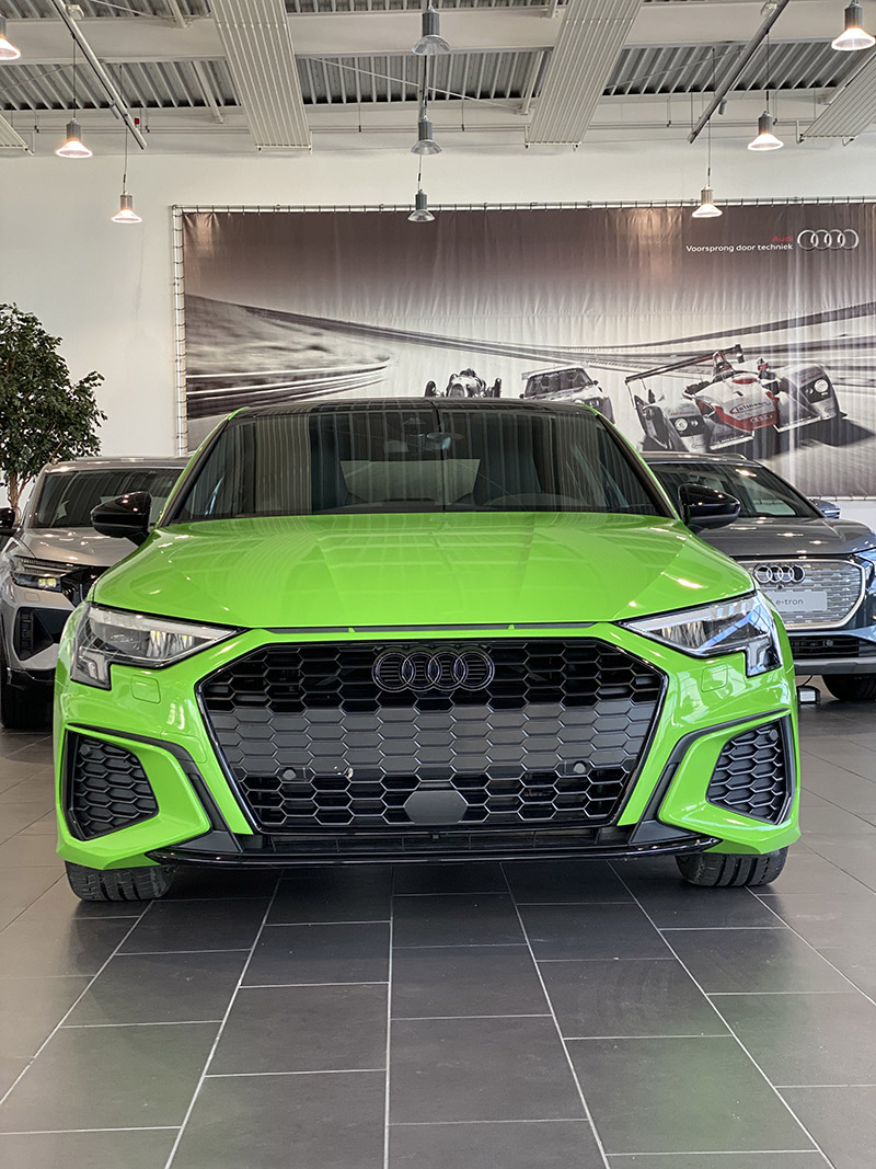 audi a3 carwrap avery grass green gloss