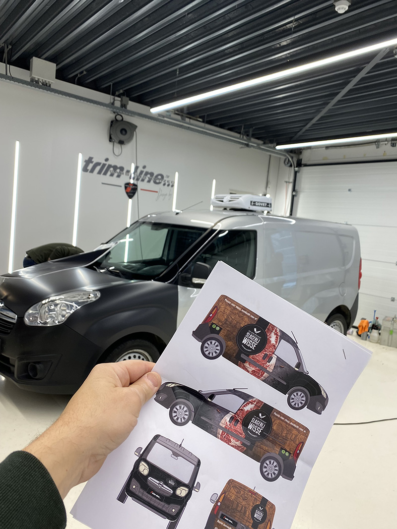 belettering carwrap slagerij wisse opel combo