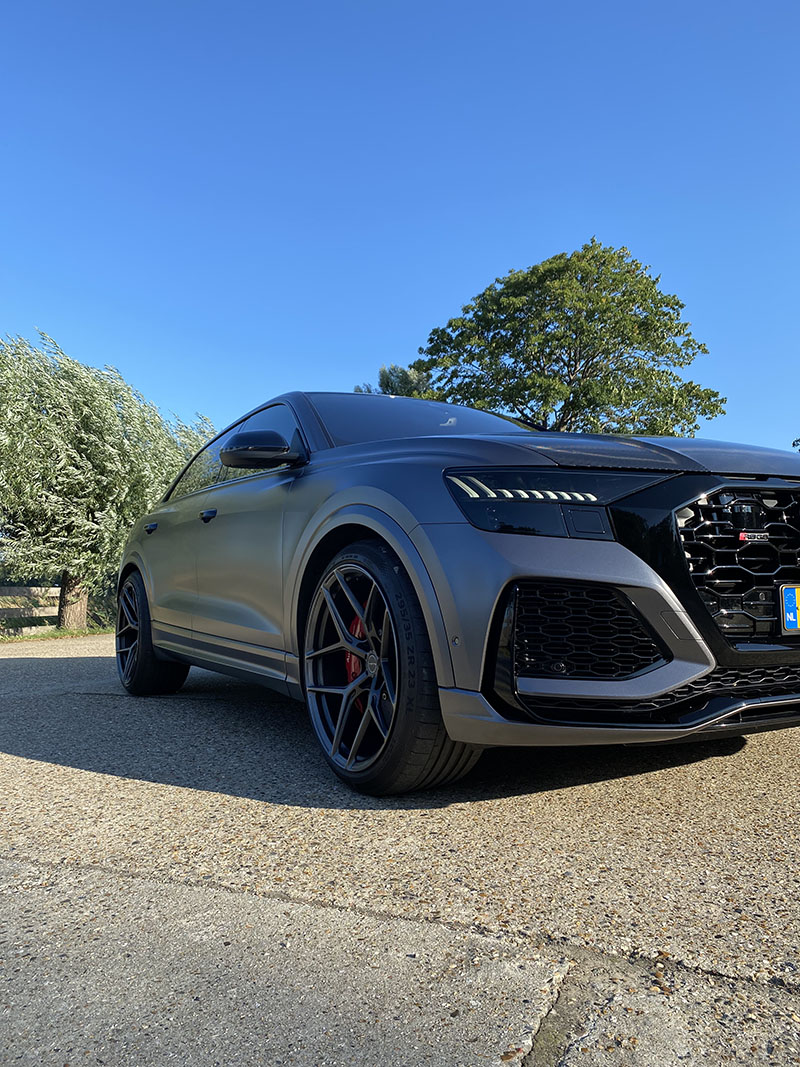 audi rsq8 satin dark grey 3m wrap stek carbon motorkap