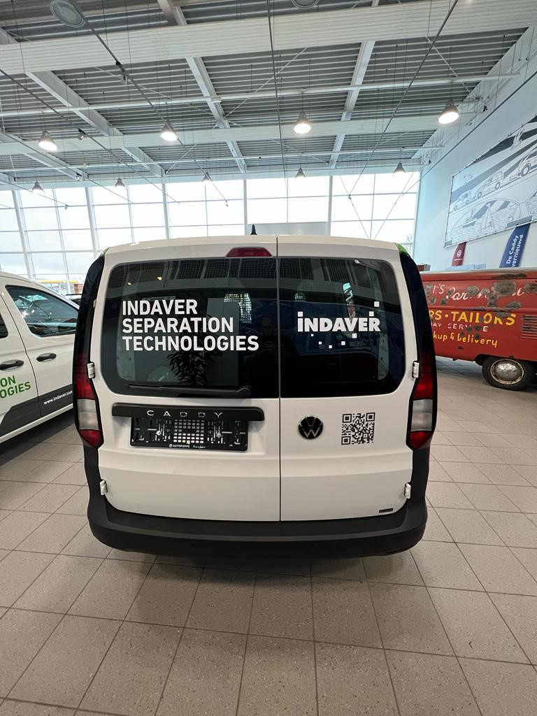 belettering auto reclame vw caddy indaver
