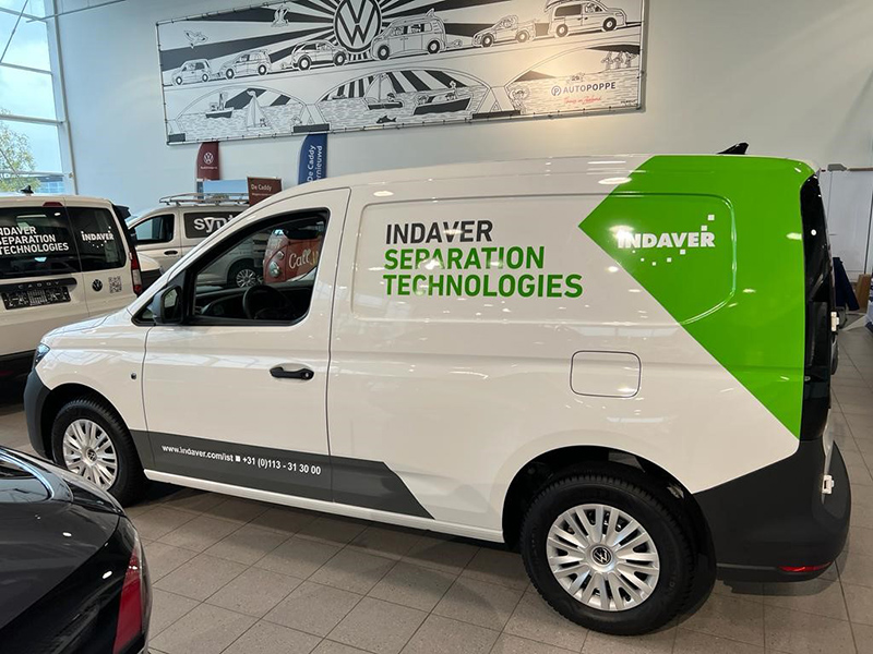 belettering auto reclame vw caddy indaver