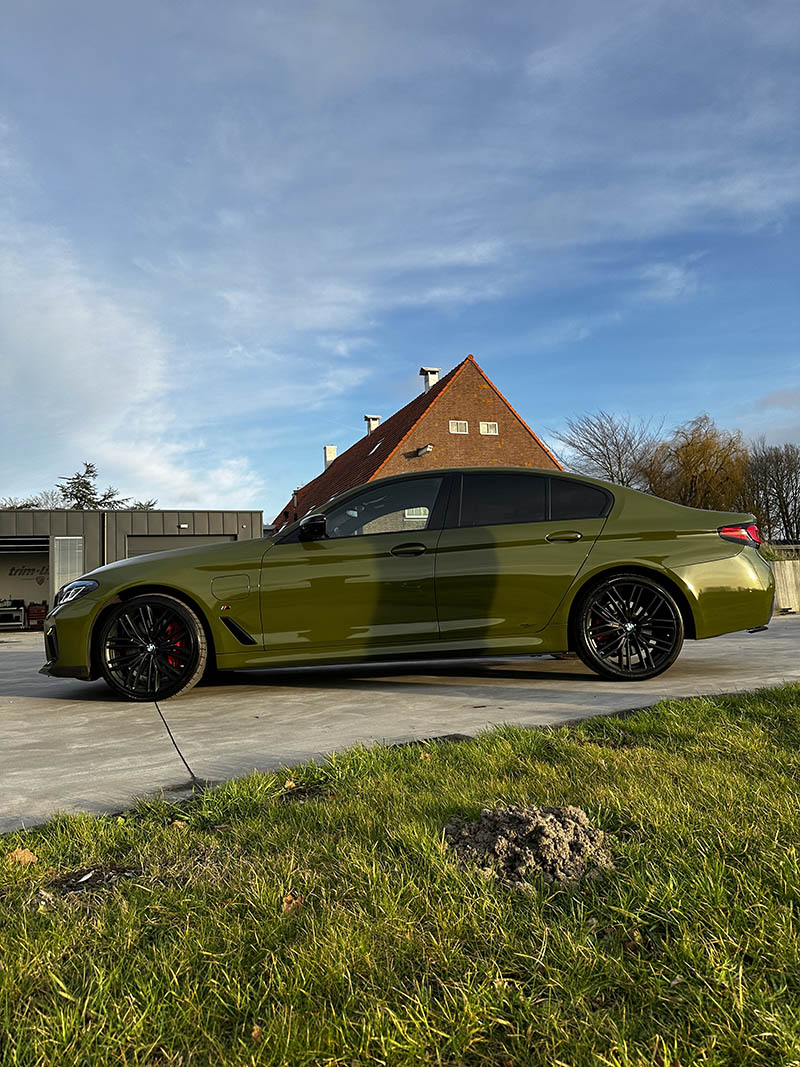 bmw 5serie wrap inozetek army green trim-line