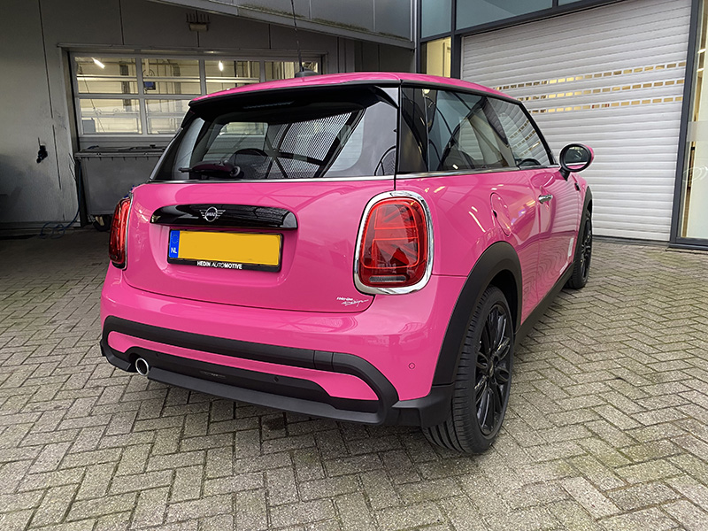 MINI Cooper wrap roze oracal telemagenta hbl communicatie hedin