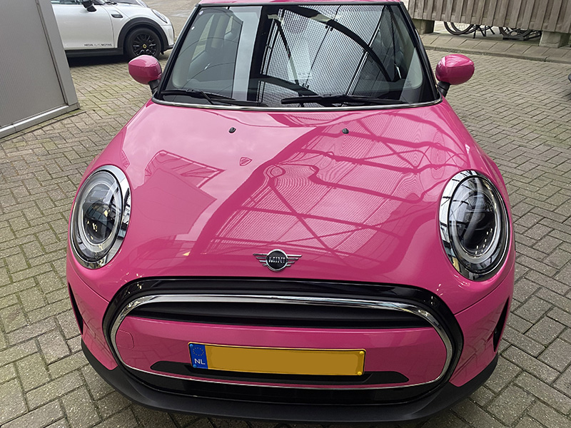 MINI Cooper wrap roze oracal telemagenta hbl communicatie hedin